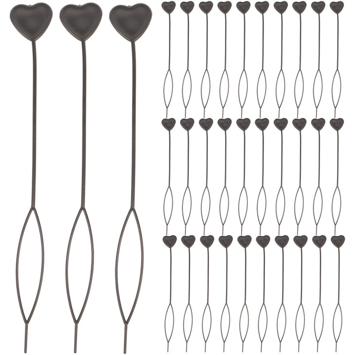 Beaupretty 50Pcs Black Heart Hair Braid Ponytail Maker Plastic Crochet Hair Braider Tool Accessories for Girls Women