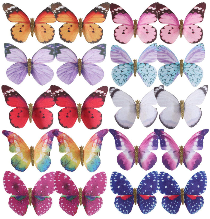 inSowni 20 Pack Multi Colors Butterfly Alligator Hair Clips Barrettes Bridal Wedding Accessories for Women Girls Kids