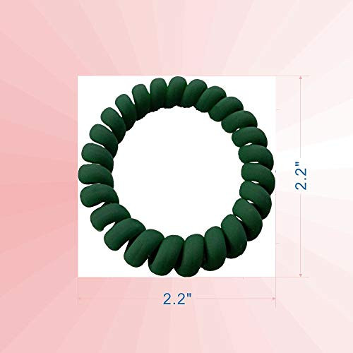 Spiral Hair Ties Colorful Matte Phone Cord Hair Coils Ponytail Holder Waterproof for Women 10 Pack Matte Dark