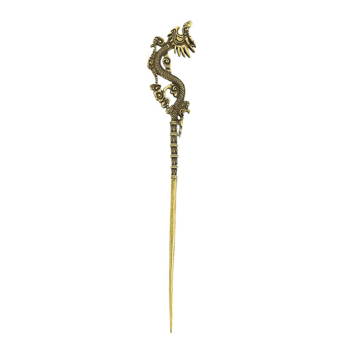 Healifty Hairpin or Hair Stick 1Pc Vintage Dragon Pattern Hairpin Elegant Copper Hair Stick for Women and Ladies Hair Ac