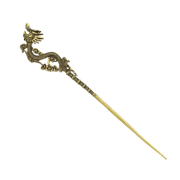 Healifty Hairpin or Hair Stick 1Pc Vintage Dragon Pattern Hairpin Elegant Copper Hair Stick for Women and Ladies Hair Ac