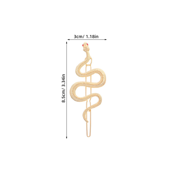 3pcs Snake Hair Clips Vintage Metal Hair Pins Decorative Hair Barrettes Snake Hair Accessories for Women and Girls Gold