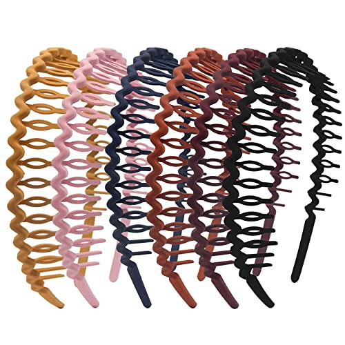 Yeshan Plastic Teeth headbands for Women Multicolors Nonslip Tooth Comb Headbands Hair Hoops Soft Hair AccessoriesPack o