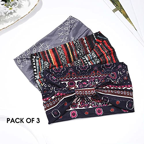 GORTIN Boho Headbands Leopard Hair Bands Knoted Turban Headband Stretch Twist Head Wraps Stripe Cloth Head Bands for Wom