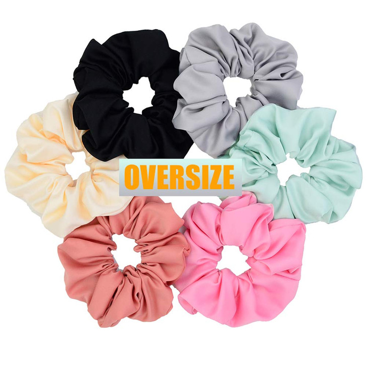 Simnice Oversized Blush Theme Large Hair Scrunchies Satin Elastics Scrunchy Bobbles Soft Hair Bands Hair Ties Hair Acces