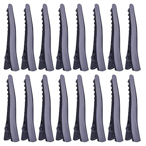 100pcs 45mm Black Alligator Hair Clips Metal Duckbill Hairpins Professional Nonslip Single Prong Curl Clips Teeth Bows H