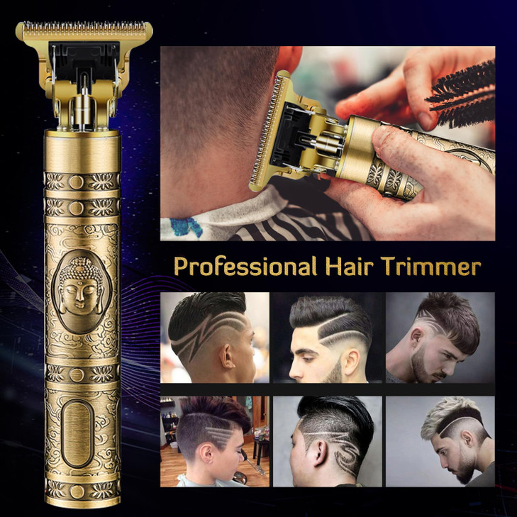 PXLISIE Hair Clippers for Men Professional Cordless Rechargeable Beard Trimmer Gold Kit with Guide Combs
