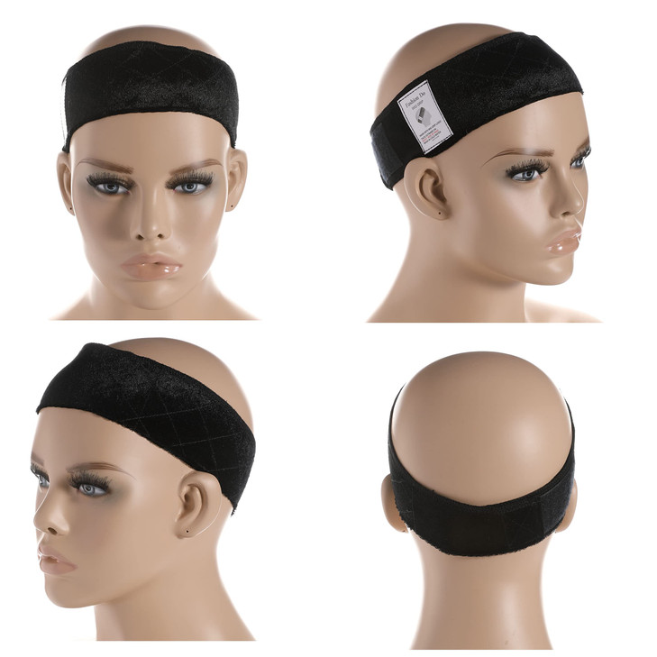 FASHION DO 3 Packs Wig Velvet Grip Band Edge Non Slip Adjustable Hairband to Keep Wigs Secured Beige