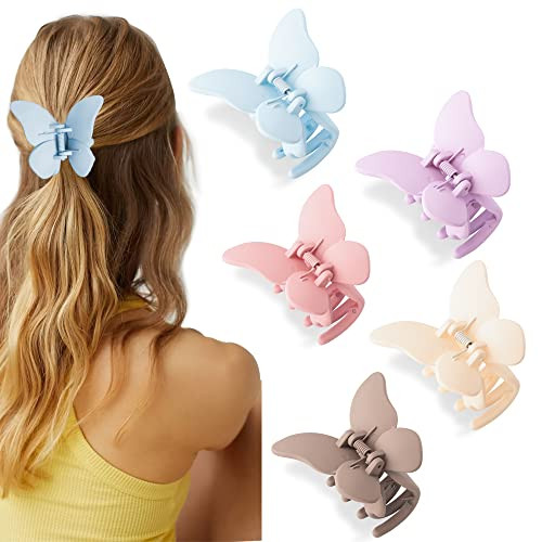 Bmobuo Butterfly Hair Clips for Women 5PCS Butterfly Hair Claw Clips