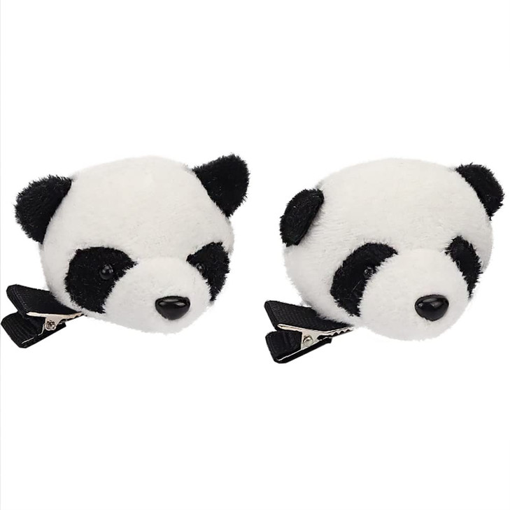GSHLLO 4 Pcs Panda Hair Pins Hairpins Animal Hair Clips Lovely Headwear Cute Hair Barrettes Panda Costume Accessories fo