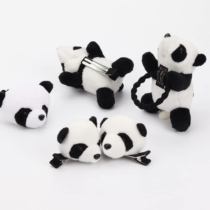 GSHLLO 4 Pcs Panda Hair Pins Hairpins Animal Hair Clips Lovely Headwear Cute Hair Barrettes Panda Costume Accessories fo