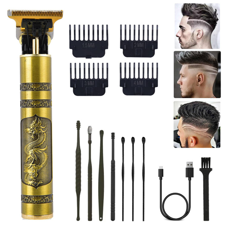 PXLISIE Professional Cordless Hair Trimmer TBlade Clippers for Men Zero Gapped Rechargeable Beard Trimmer Hair Cutting K