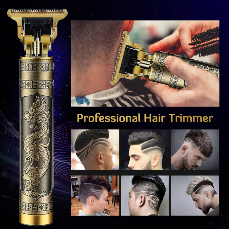 PXLISIE Professional Cordless Hair Trimmer TBlade Clippers for Men Zero Gapped Rechargeable Beard Trimmer Hair Cutting K