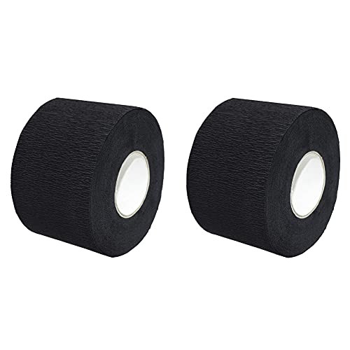 Erioctry 2 Rolls 200Counts Black Disposable Barber Neck Paper Strips Professional Stretchy Paper Neck Bands Hairdressing