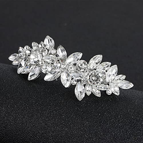 E EMZHOLE Hair Barrettes Crystal Hairpin for Women and Girls Flower Design Rhinestone Hair Clips Bridal Bridesmaid Hair