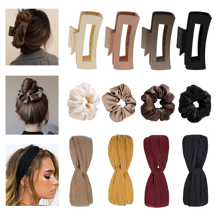 Square Claw Clips Hair Claw Clips for Women Girls 41 Large Nonslip Hair ClipsRectangular Hair Clips Acrylic Banana Jaw C