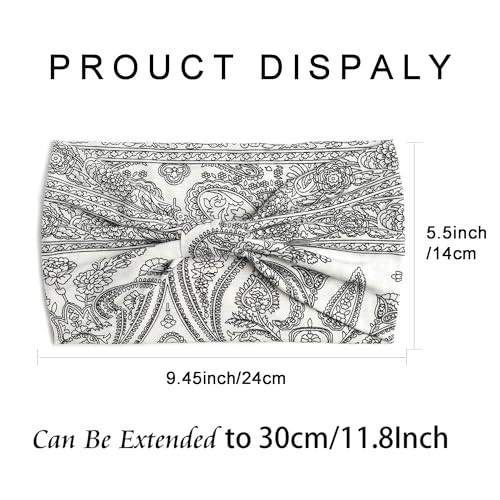 STGDAK Boho Headbands Fashion Hair Bands Non Slip Headband Floral Prints Turban Soft Fabric Sweatbands Yoga Running Wide