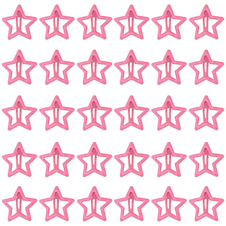 SUBANG 30 Pieces Pink Star Hair Clips Color Cute Metal Hair Barrettes Toddler No Slip Hair Clip Hair Accessories for Wom
