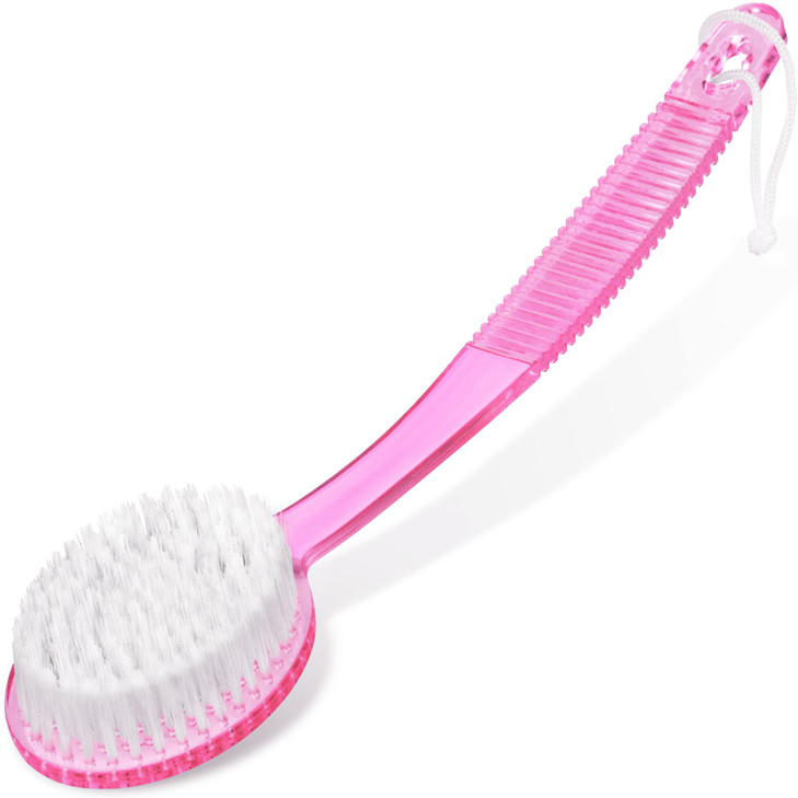 DecorRack Bath Brush with Bristles, Long Handle for Exfoliating Back, Body, and Feet, Bath and Shower Scrubber, Pink (1 Pack) online at globaldelivered