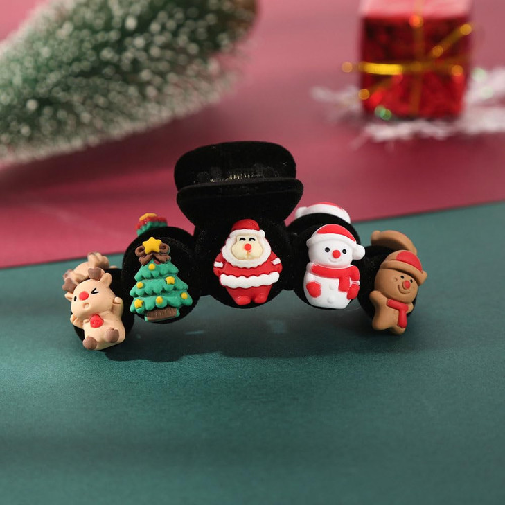 Christmas Hair Claw Clips for Christmas Hair Accessories 1Pcs Hair Grab Clip Back Head Hair Bun Shark Clip Cute Santa Cl
