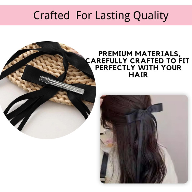 12 PCS Hair Bows for Women Hair Ribbon Hair Bows with Long Tail Hair Bow clips Hair Barrettes for Women Accessories