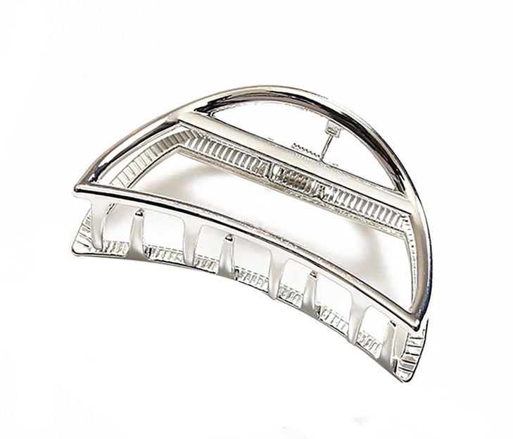 Vintage Metal Hair Claw Hair Jaw Clips Hair Clamp Accessories for Women Semicircle Silver