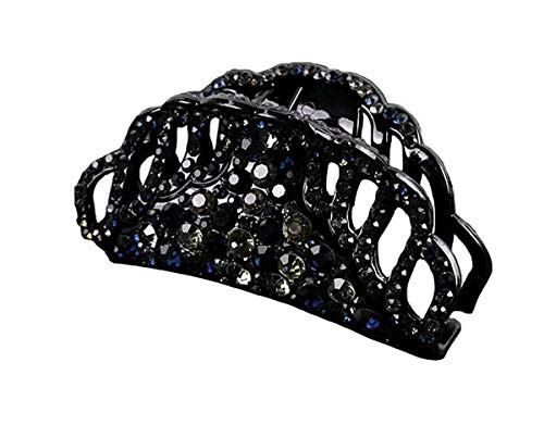 Fodattm Women Fashion Large Fancy Rhinestones Hair Claw Clips Hair Clamp Hairpins Lady Crystal Jaw Clip Updo Grip Bath A