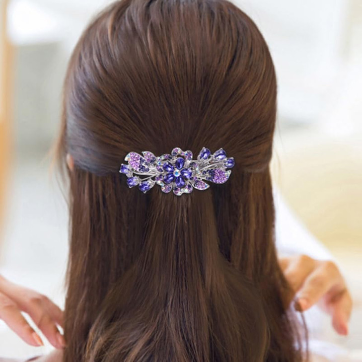 LALAFINA Hair Clip 1pc Flower Rhinestone Hair Barrettes Crystal Rhinestones Barrettes Vintage Spring French Hair Clips f