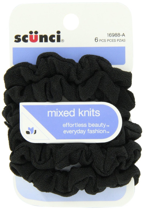 Scunci Effortless Beauty Mini Slinky Black Twisters 18 3 Count