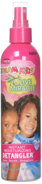 African Pride Dream Kids Olive Miracle Instant Moisture Detangler Restores Natural Coils Curls Adds Moisture Controls Fr