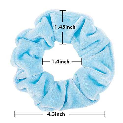 Whaline Pastel Hair Scrunchies Elastic Scrunchy Bobbles Velvet Hair Bands Boho Soft Hair Ties Hair Accessories for Girls