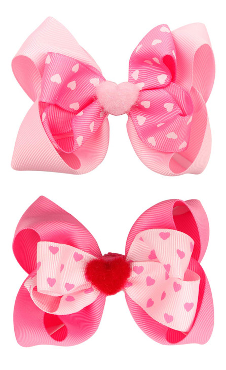 Valentines Day Hair Clips Hair Bow for Women Hair Accessories TSFJ10 4 Pink Heart Set
