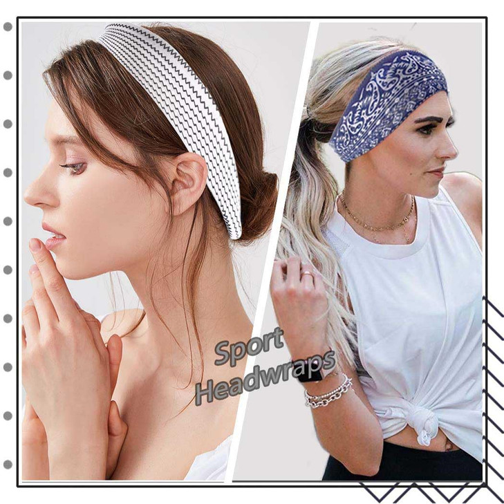 Gangel Leopard Headbands Vintage Pattern Floral Printed Hairbands Elastic Cotton Stretch Fashion Head Wrap Sport Hair Sc
