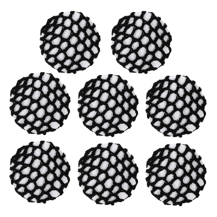 Minkissy 8pcs Women Knit Mesh Bun Cover Snood Hair Net Ballet Dance Skating hair Accessories Black