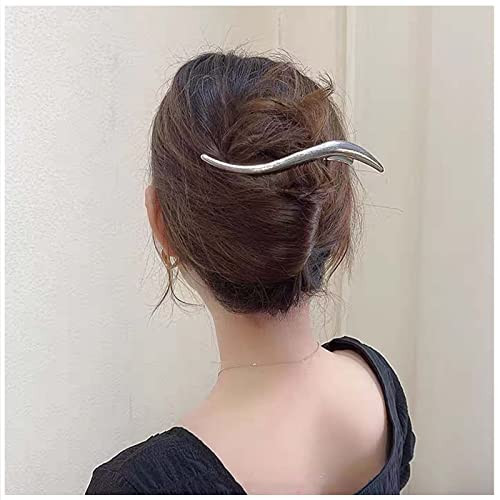 Iaceble Minimalist Metal Hair Clip Barrette Large Long Alligator Hair Clips Pin Boho Gold Hair Barrettes S Shape Hair Cl