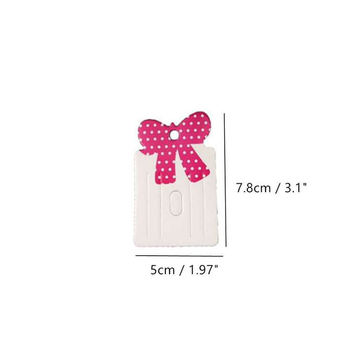 Lovely Bowknot Hair Clip Display Cards Rectangle Hair Bows Paper Cardboard for DIY Craft Hair Barrettes Accessories Disp