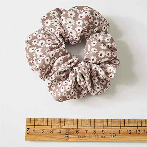 4 Pack Digital Floral Hair Scrunchies Sunflower Print Slap Bracelet Ponytail Holder Elastic Hair Bands Wrist Fabric Scru