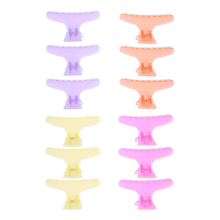 Yosoo Health Gear Butterfly Hair Clips 12 Pieces Butterfly Hairdresser Clamps Hair Claw Clamps Hair Accessories Colorful