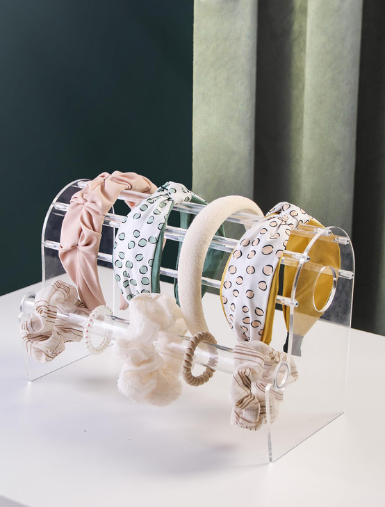 KunGe Clear Headband Holder Multiuse Headband Organizer Acrylic Scrunchie Hair Hoops Display Stand Hairband Rack Holder