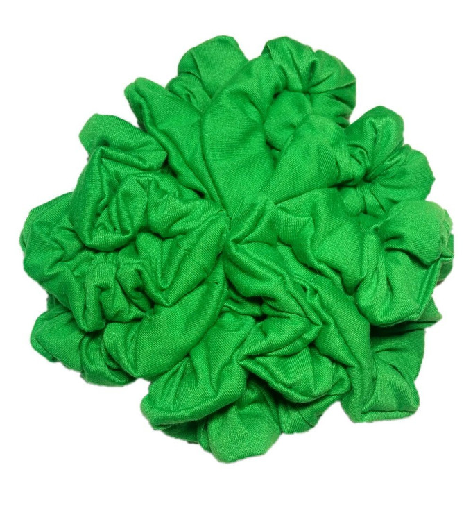 Green Cotton Scrunchie Set Set of 10 Soft Cotton Scrunchies Solid Color Packs