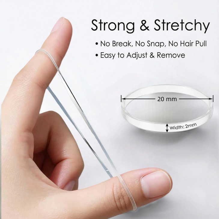 EAONE Clear Elastic Hair Rubber Bands 2500pcs No Damage Mini Hair Ties Small Tiny Ponytail Holder Hairstyling Accessorie