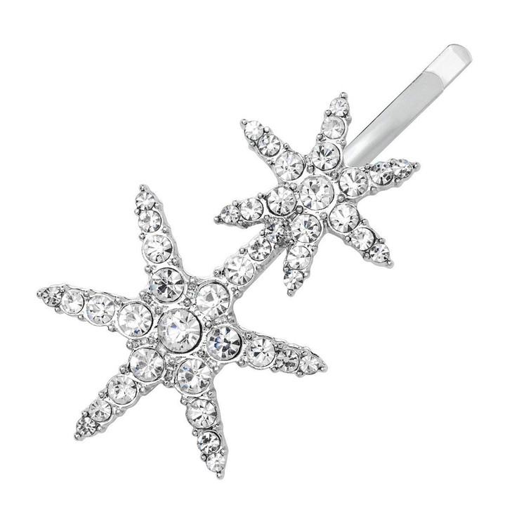 Rhinestone Alloy Barrettes Bobby Pins Numblartd 2Pcs Women Lady Fashion Star Hair Clip Hairpin Side Clip Hair Accessorie