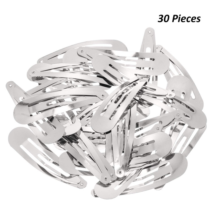 WILLBOND 30 Pieces 31 Inch Large Metal Snap Hair Clips Nonslip Barrettes Women Hair AccessoriesSilver
