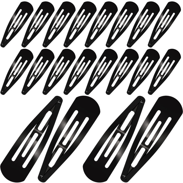 WILLBOND 30 Pieces 31 Inch Large Metal Snap Hair Clips Nonslip Barrettes Women Hair AccessoriesBlack