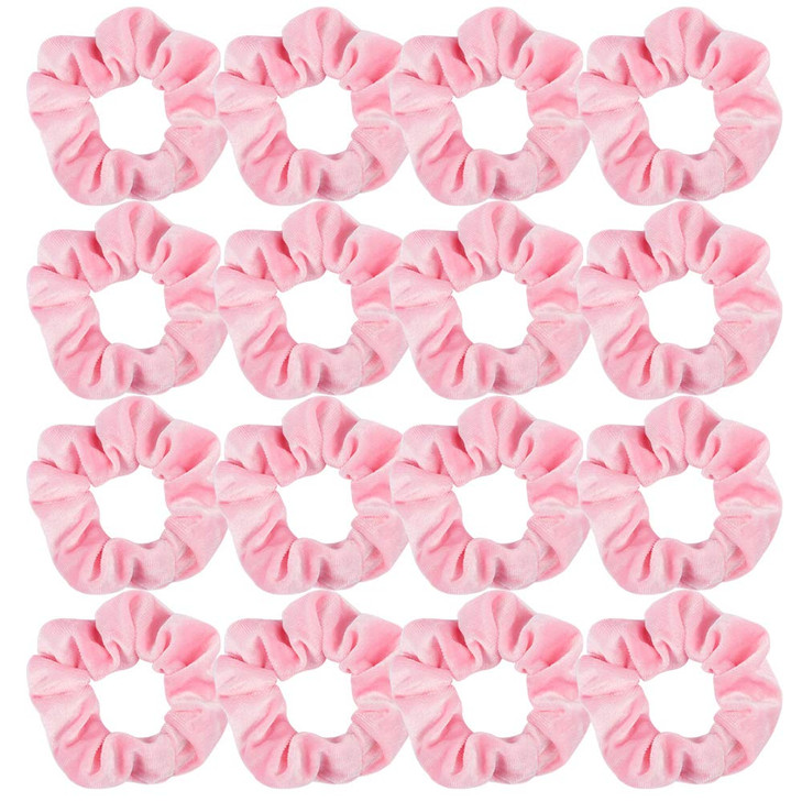 Semato 16 Pcs Velvet Pink Scrunchies for Hair Galentines Gifts Hair Ties Ropes for Women and Girls Hair Accessories