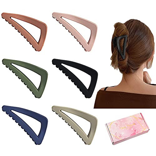 Medium Hair Clips for Women Girls Strong Hold Matte Jaw Clips Triangle Hair Clamps for ThinMediumThick Hair With Gift Bo