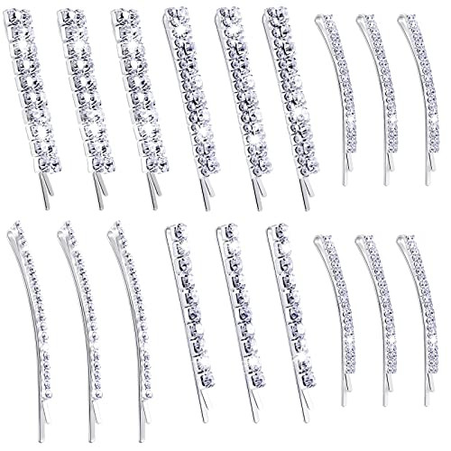 15 Pieces Rhinestone Hair Clips Metal Rhinestone Hair Pins Clear Crystal Bobby Pins for Women Luxury Hair Barrettes Blin