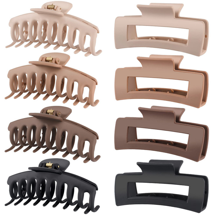 LuSeren Hair Clips for Women 43 Inch Large Hair Claw Clips for Women Thin Thick Curly Hair Big Matte Banana ClipsStrong