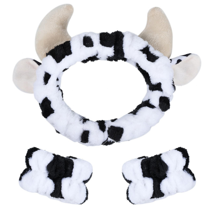 Miroksh Fluffy Bear Cat Ear Face Washing Headband Women Spa Hair Band Soft Coral Fleece Headwraps Cute Creative Cartoon