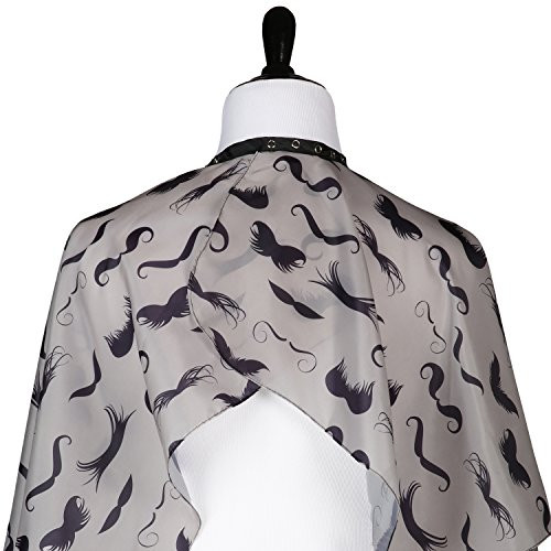 Mens Barber Cape For Hair Stylists Home Hair Cuts Salons Snaps Retro Mustache Design Grey